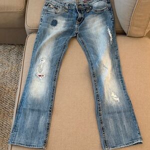 Express ReRock Women’s Light Blue Distressed Jeans